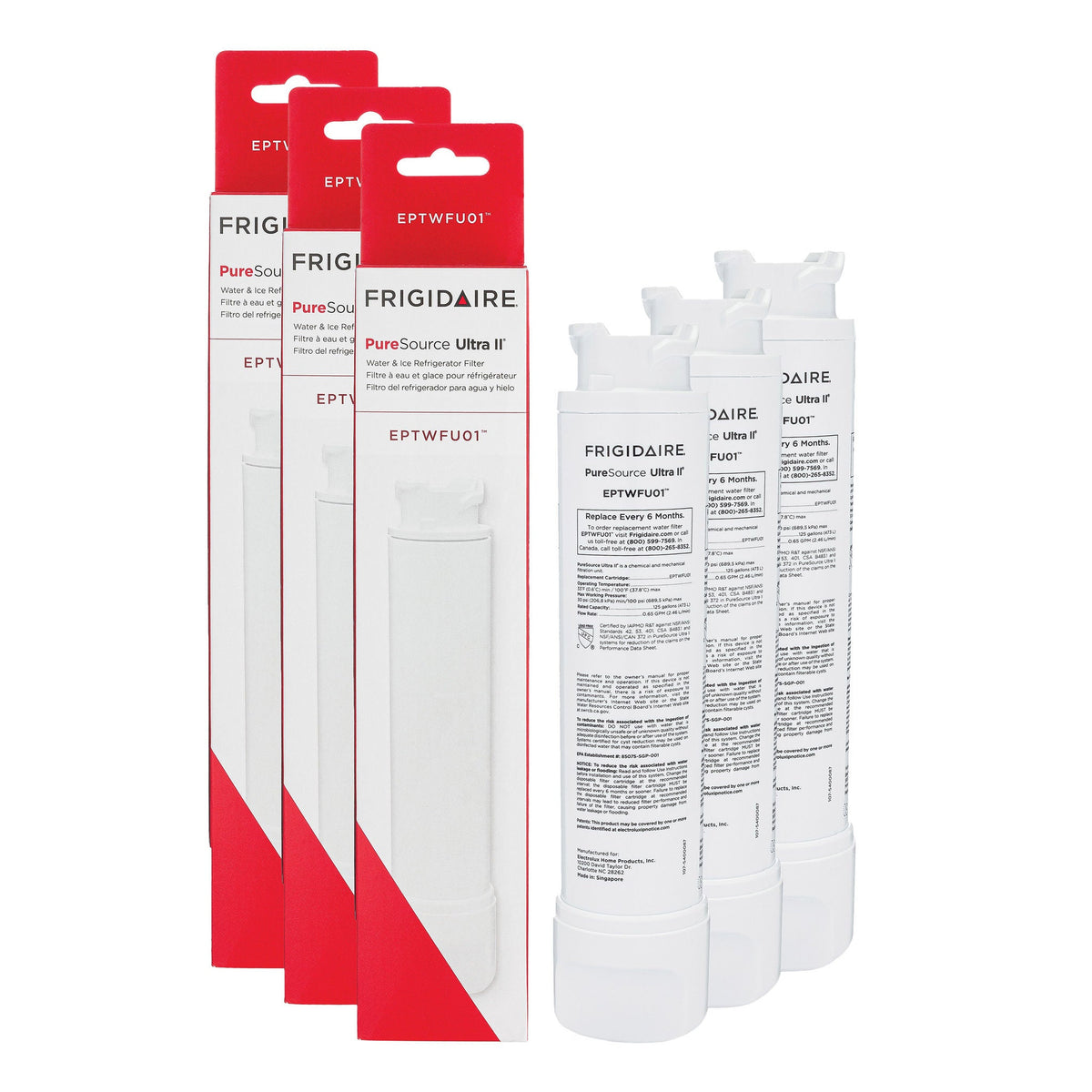 Frigidaire PureSource Ultra II Water and Ice Refrigerator Filter - Set of 3
