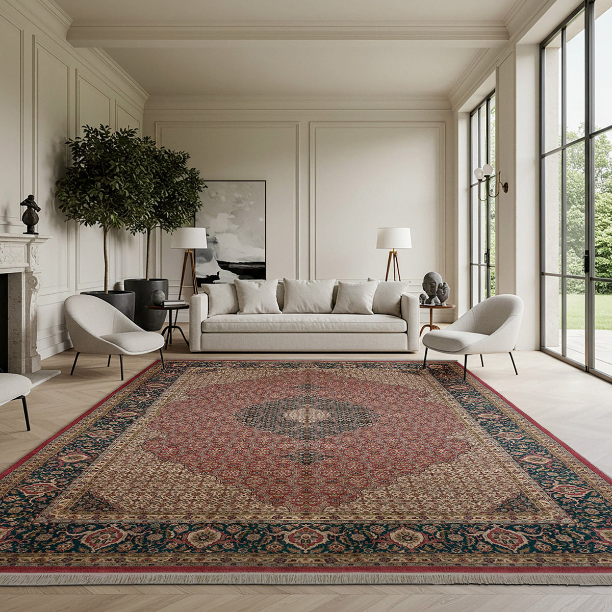 Chatsworth Hand Knotted Rug Collection, Wilton House Rose