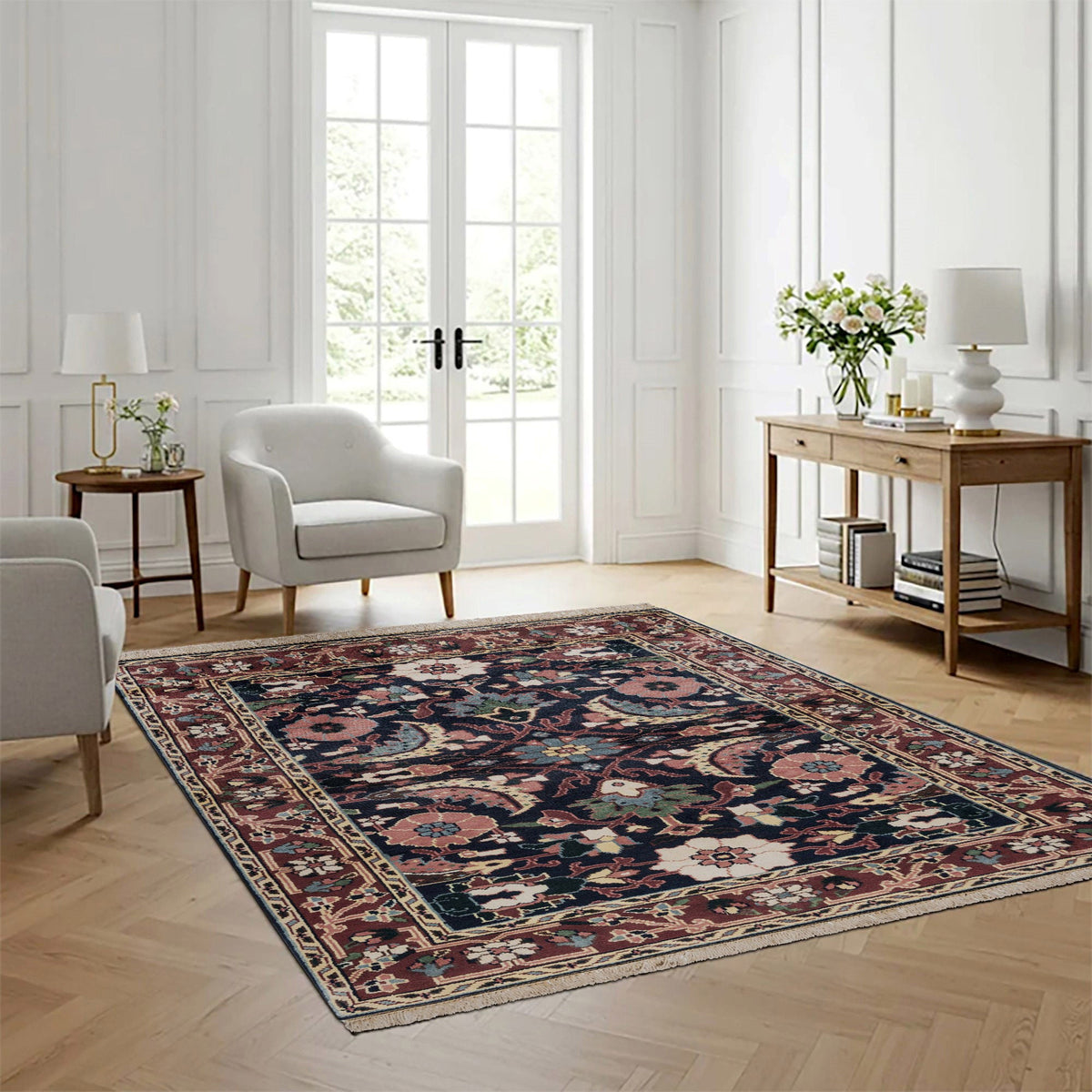 Chatsworth Hand Knotted Rug Collection, Beckley Park Blue