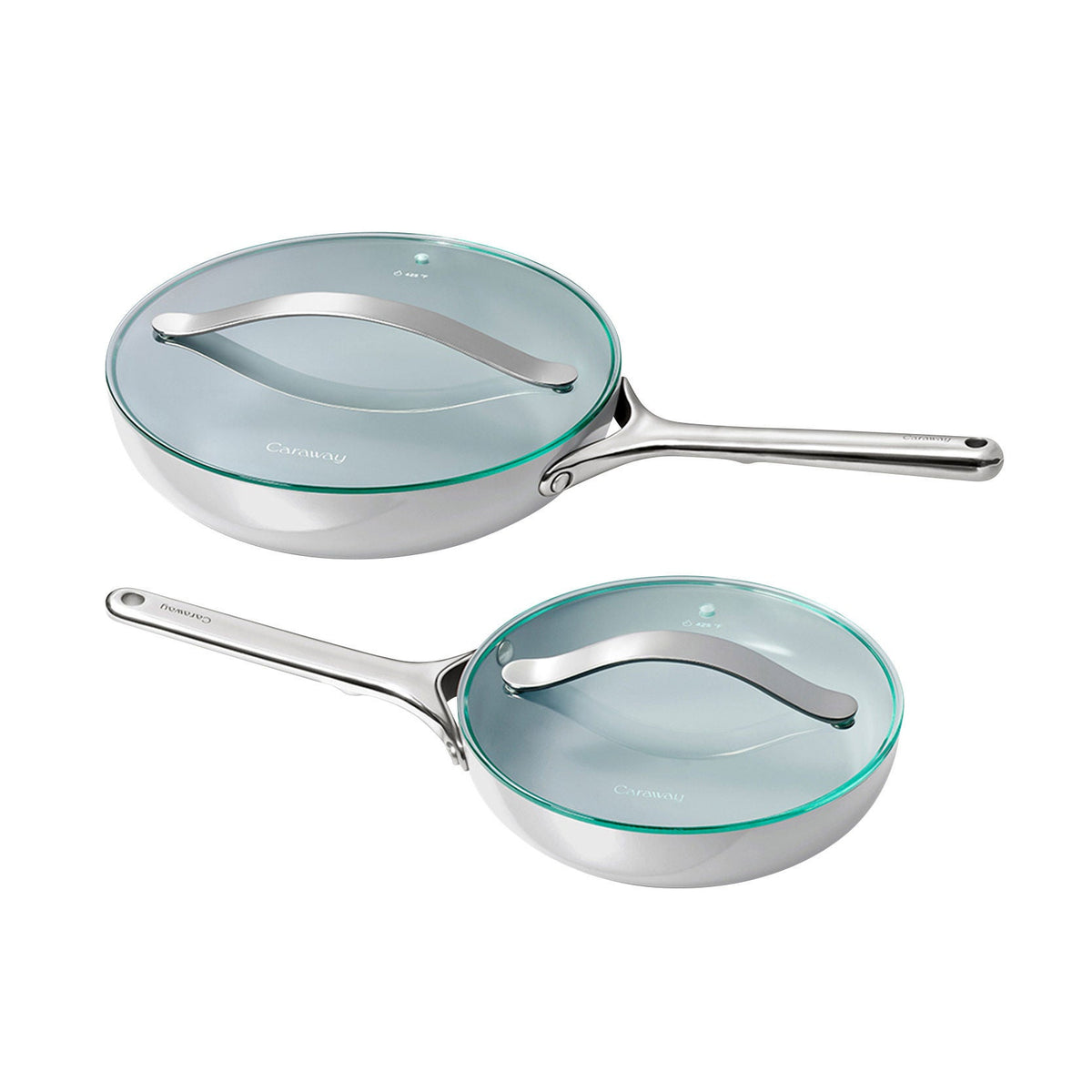 Caraway 4-piece Ceramic Fry Pans & Glass Lids Set