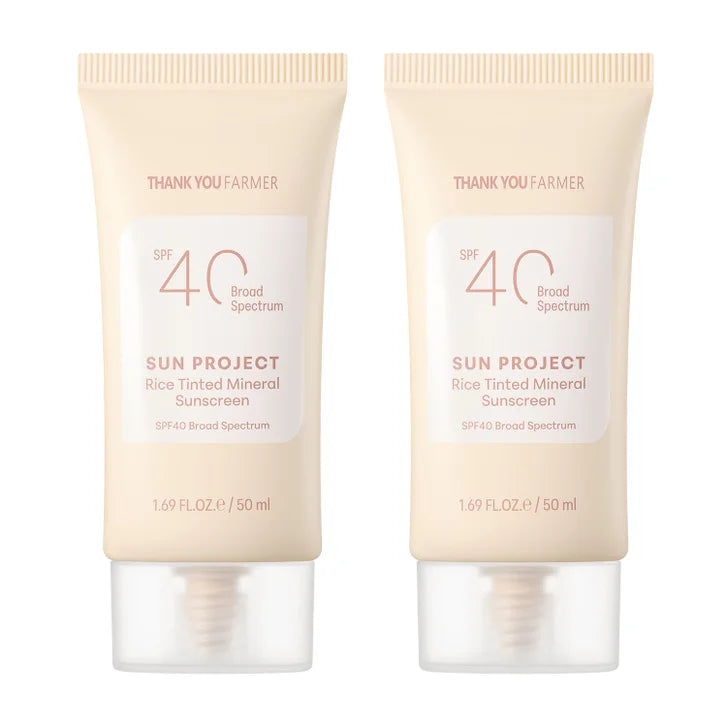 Thank You Farmer Rice Tinted Mineral Sunscreen SPF 40, 1.69 fl oz, 2-pack - image 1