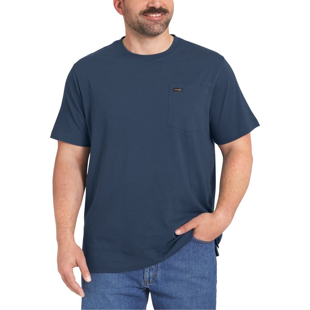 [color:blue] Wrangler Men's Pocket Tee - Blue - image 1
