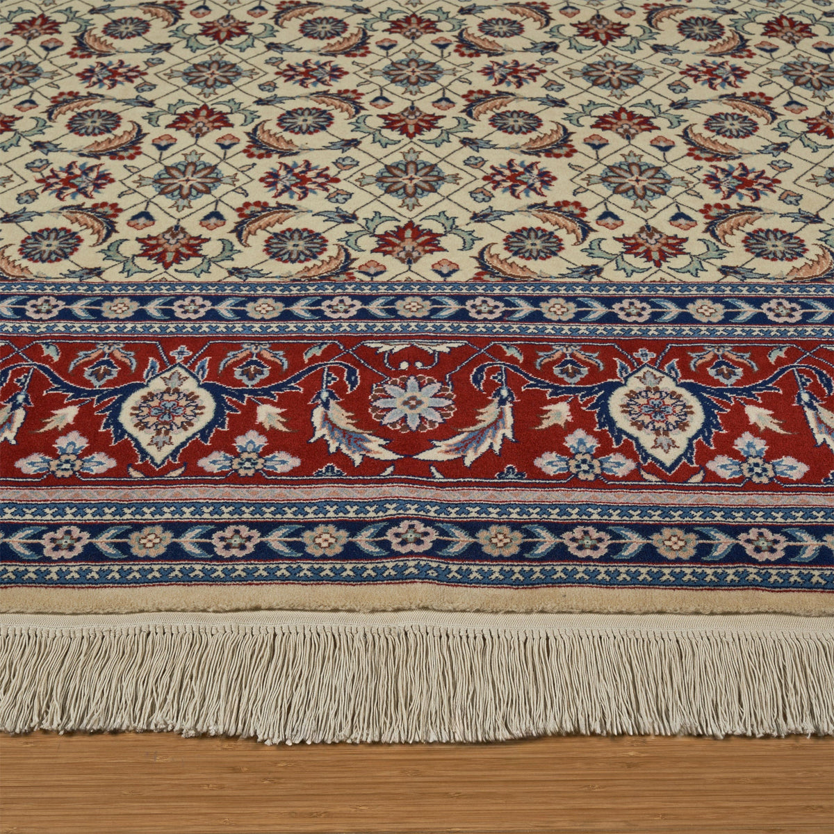 Montacute Hand Knotted Rug Collection, Classic Herati Ivory Red