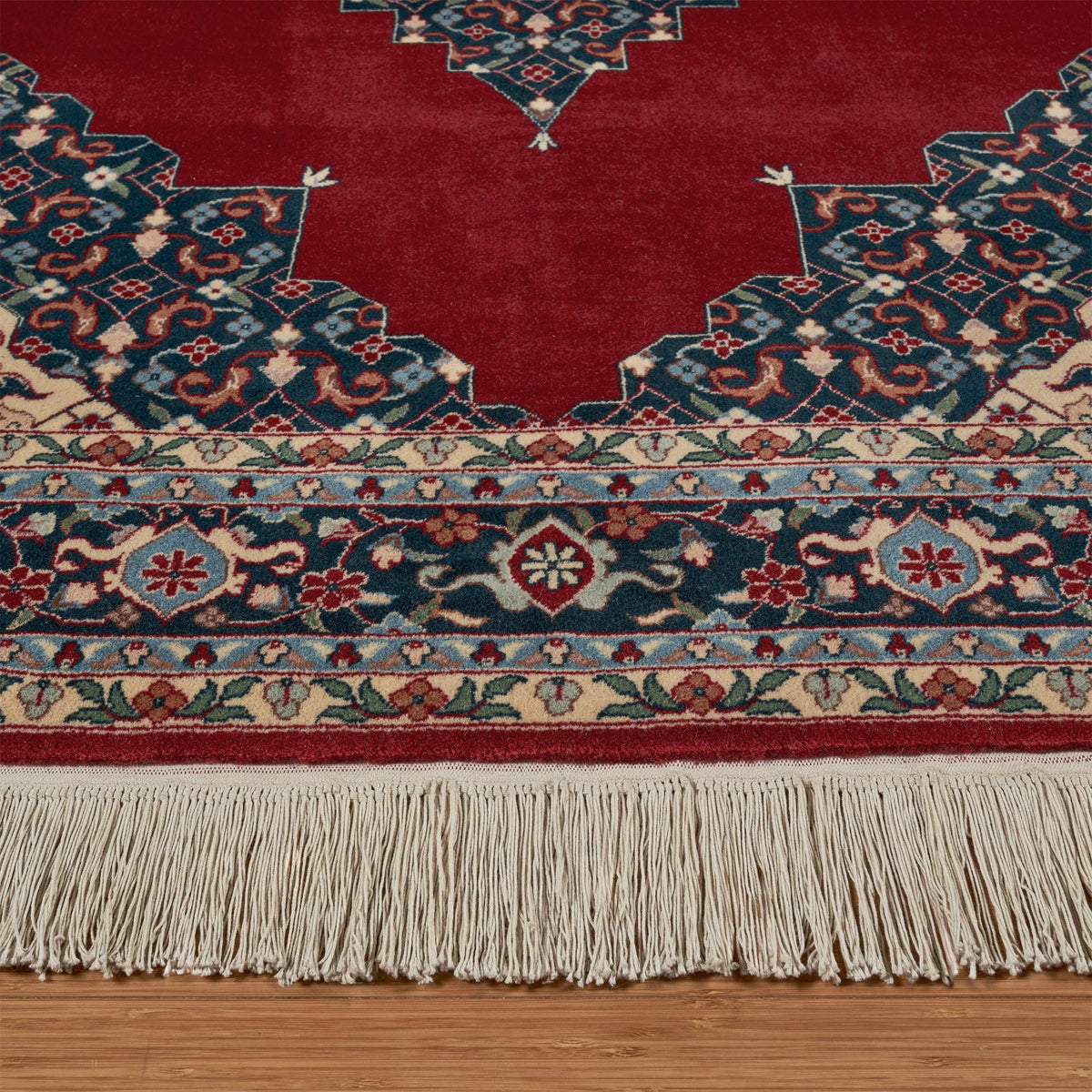 Montacute Hand Knotted Rug Collection, Diamond Medallion Redfield Red
