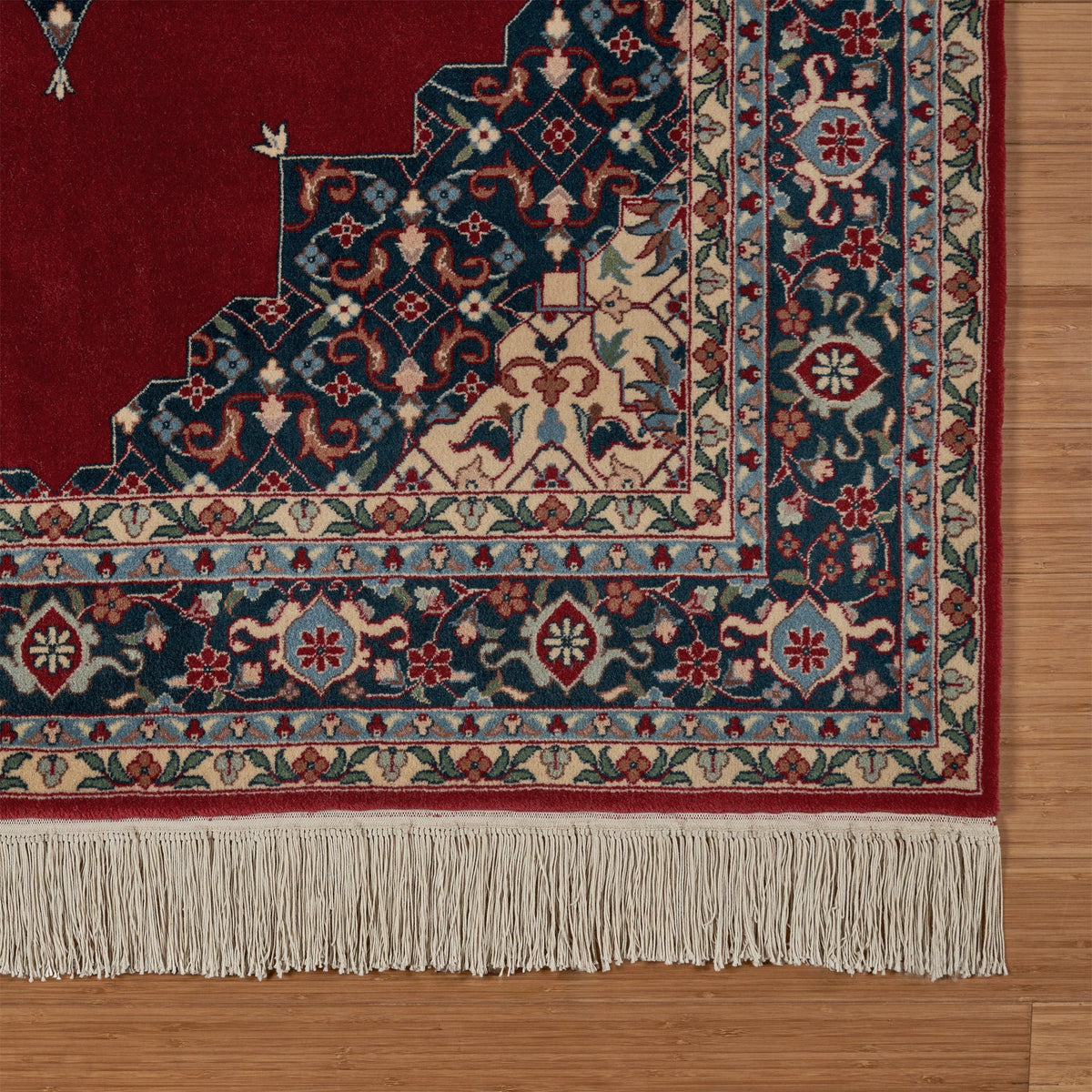 Montacute Hand Knotted Rug Collection, Diamond Medallion Redfield Red
