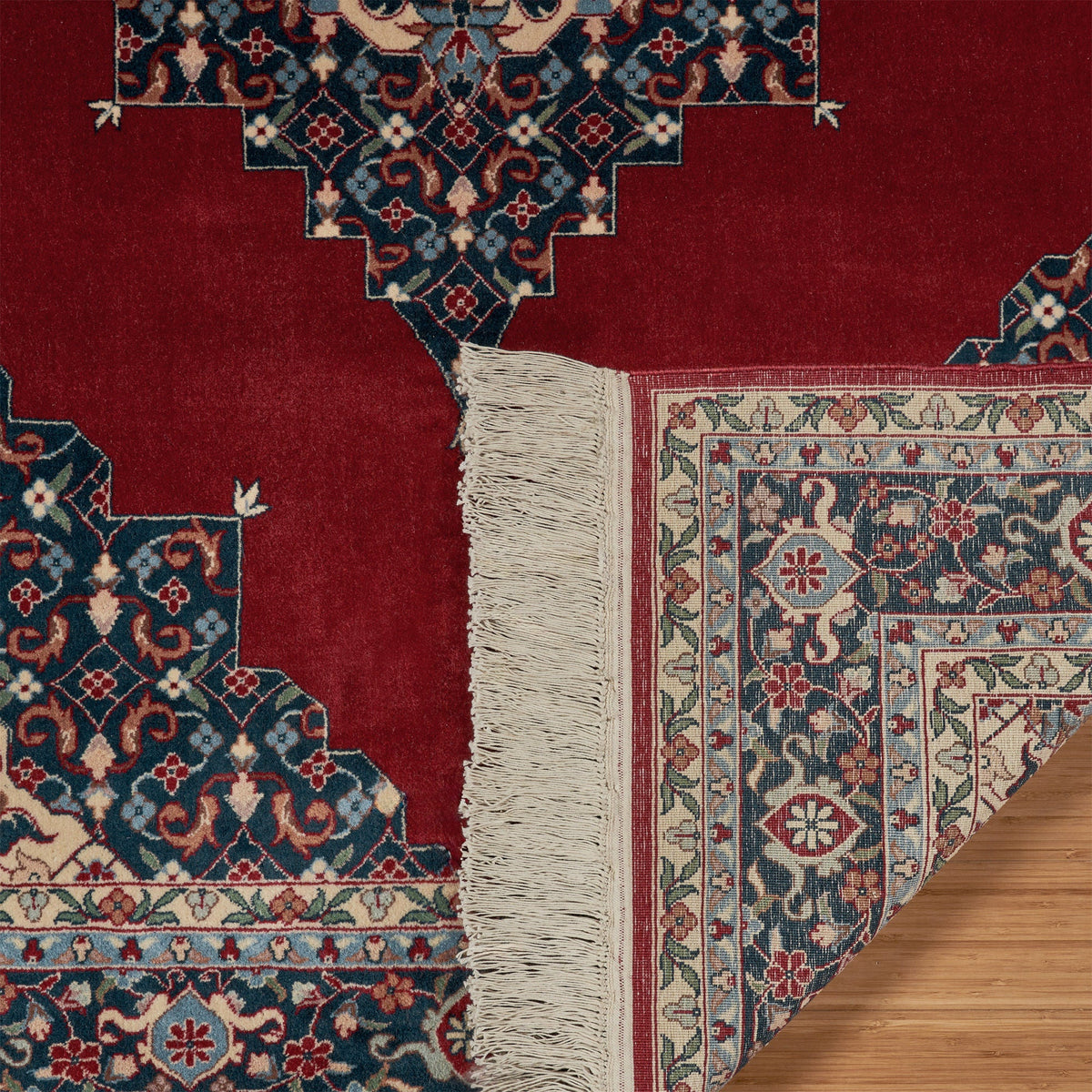 Montacute Hand Knotted Rug Collection, Diamond Medallion Redfield Red