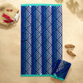 [color:ombre geo] Reversible Jacquard Beach Towel, 2-pack - Ombre Geo - image 1