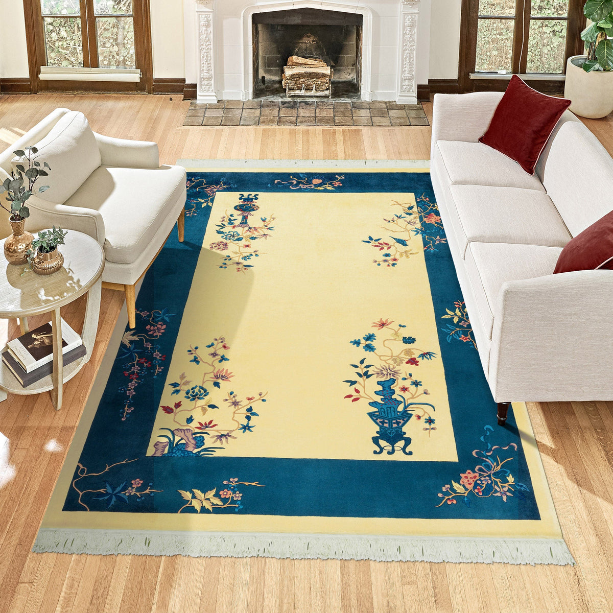 Pagoda Hand Knotted Rug Collection, Shan Border Navy
