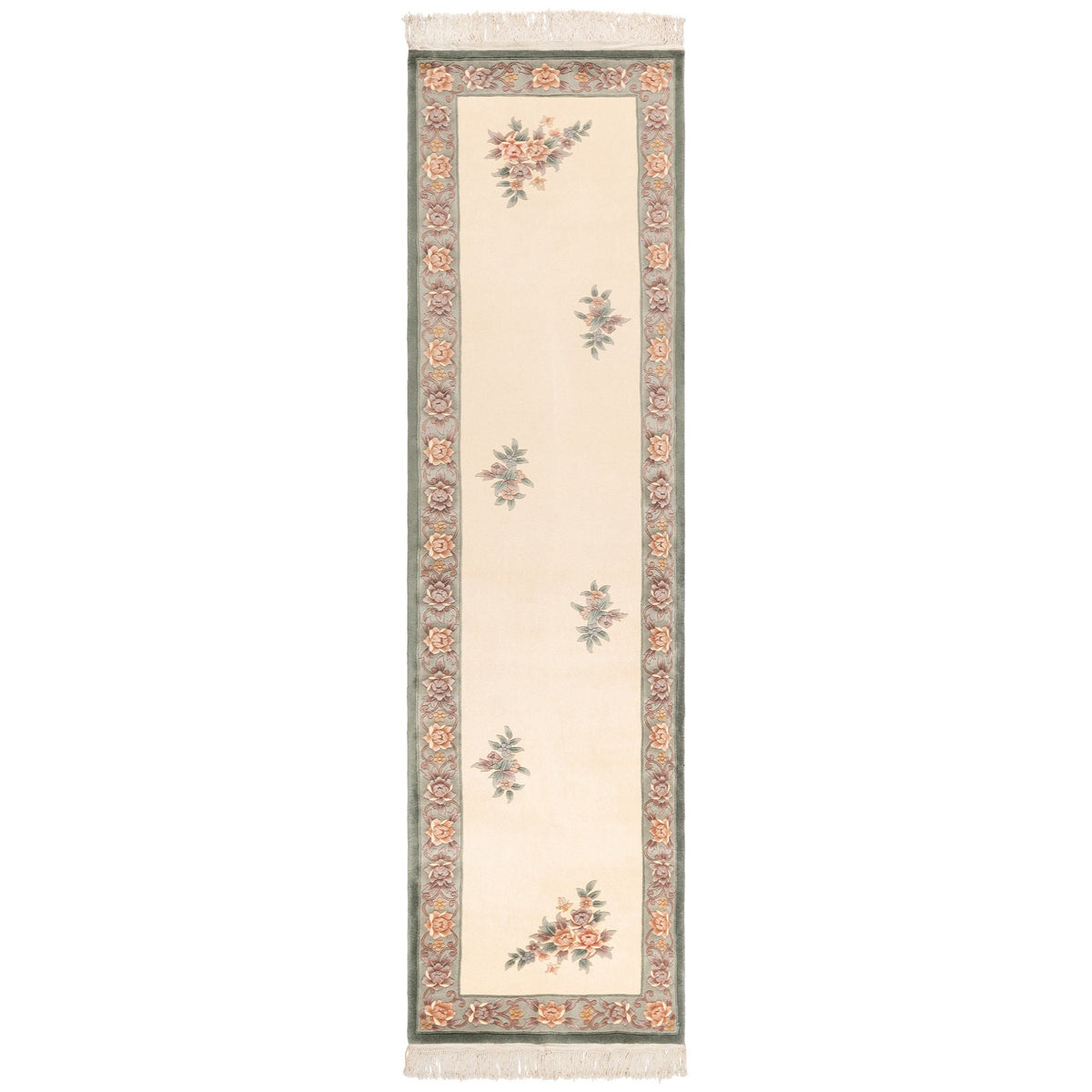 Pagoda Hand Knotted Rug Collection, Shan Floral Ivory Sage