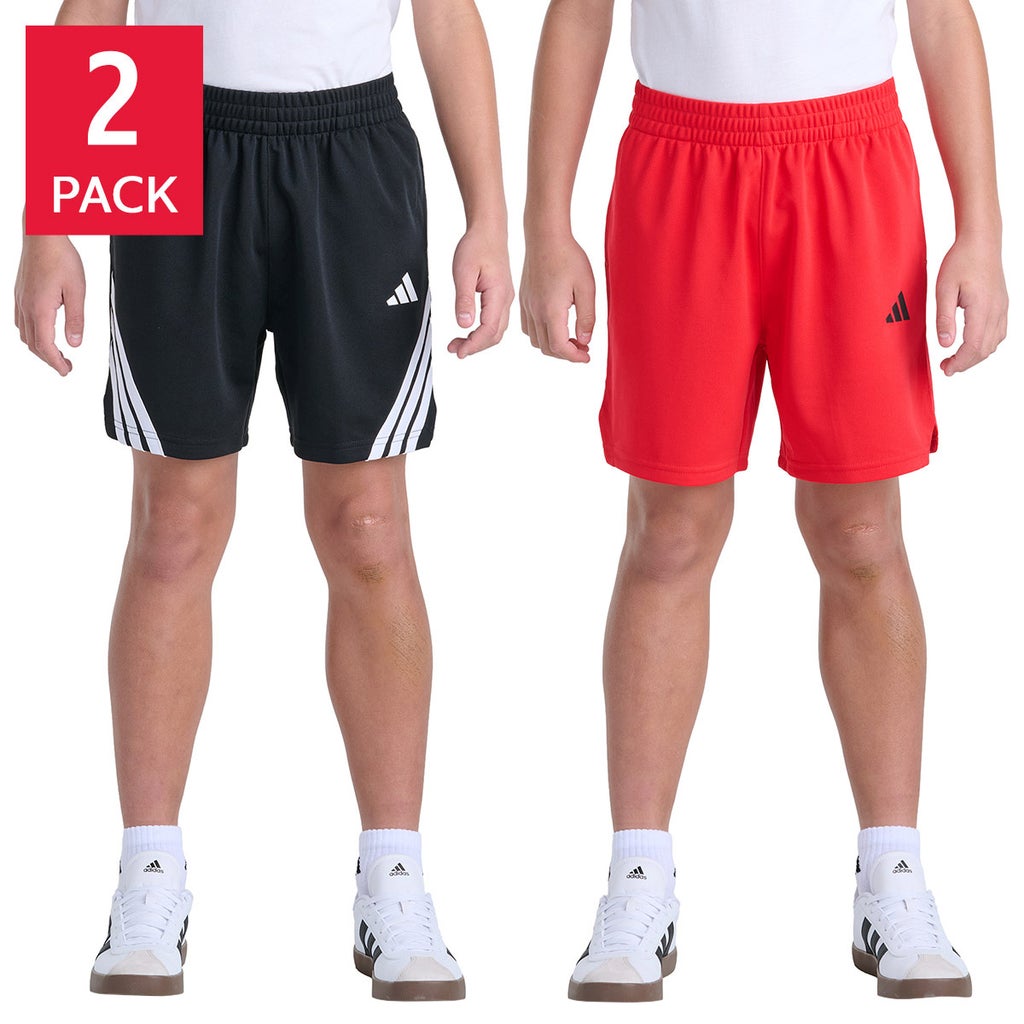 [color:black] adidas Youth 2-pack Pique Short - Black - image 1