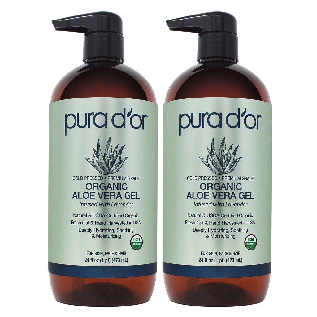 pura d'or Organic Aloe Vera Gel, 24 fl oz, 2-pack - product image