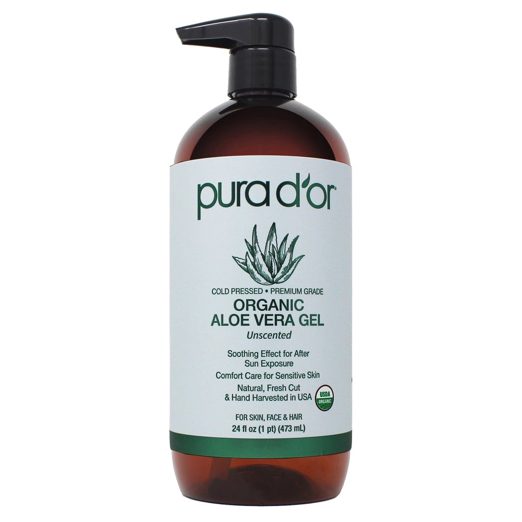 pura d'or Organic Aloe Vera Gel, 24 fl oz, 2-pack - product image