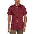 [color:red] Tommy Hilfiger Men's Short Sleeve Woven Shirt - Red - image 1