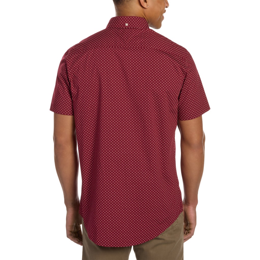 [color:red] Tommy Hilfiger Men's Short Sleeve Woven Shirt - Red - image 2