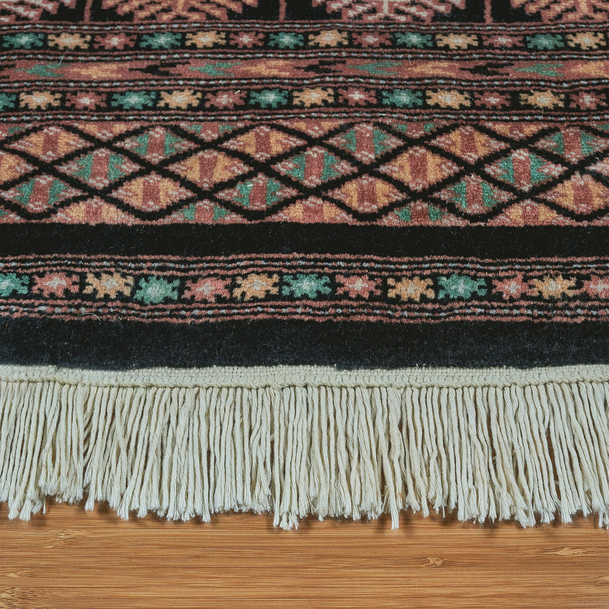 Pakistani Hand Knotted Rug Collection, Classic Bukhara Kuba Black