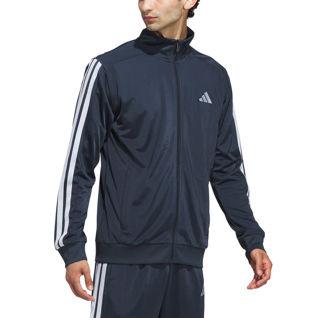 [color:navy] adidas Men's Tricot Track Jacket - Navy - image 3