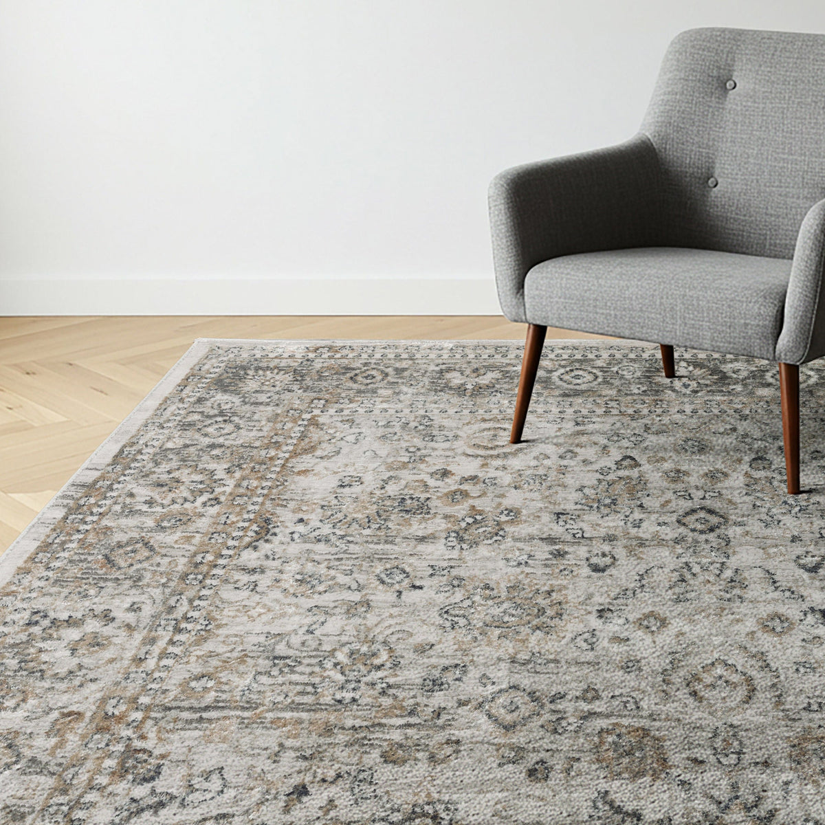 Divina Area Rug, Leona Gray, 5'3” x 7'