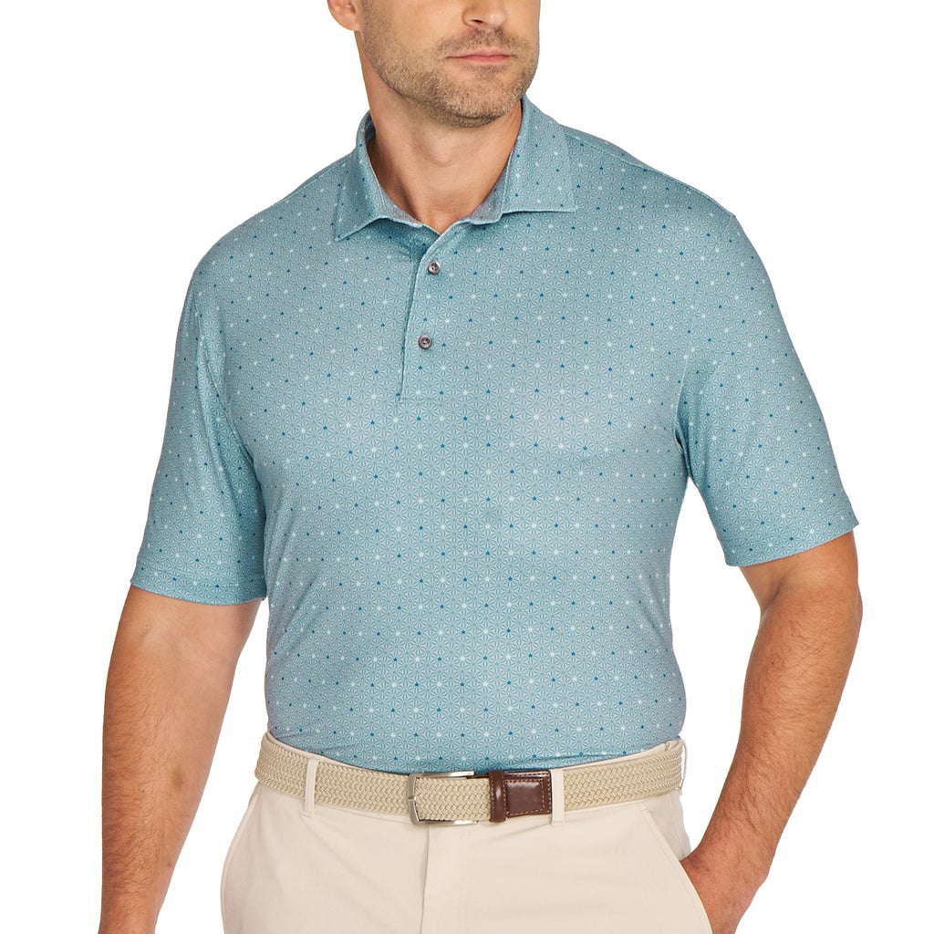[color:green] Greg Norman Men's ML75 Stretch Polo - Green - image 1