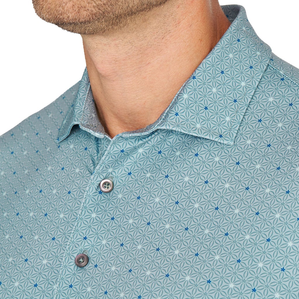 [color:green] Greg Norman Men's ML75 Stretch Polo - Green - image 3