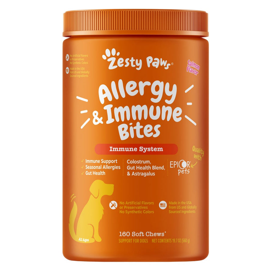 Zesty Paws Allergy & Immune Chews for Dogs, Salmon Flavor, 160-count