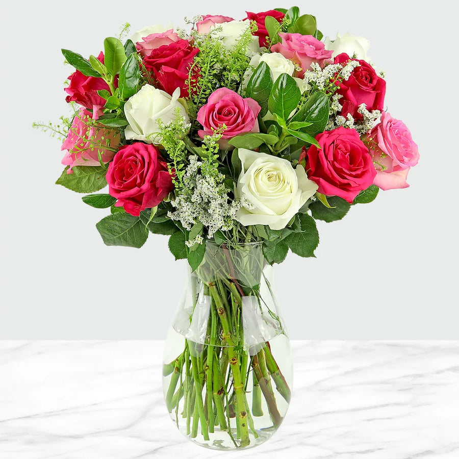 Valentines Day Endless Love Fresh Cut Floral Arrangement, 27-stems