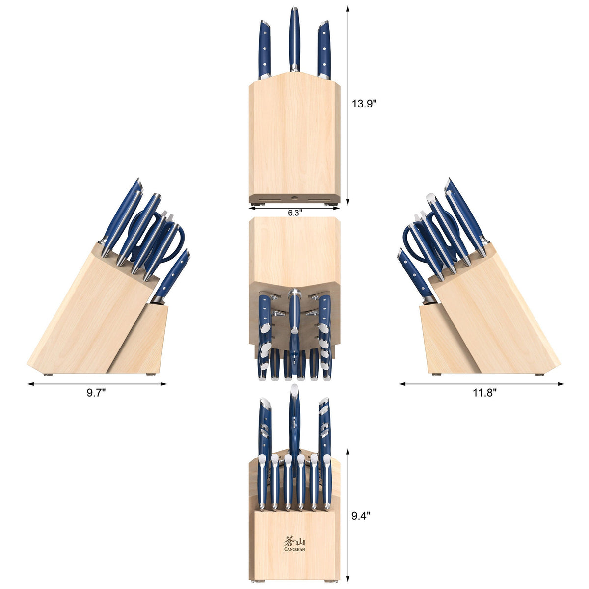 Cangshan Denali Series German Steel Forged 17-piece Knife Block Set