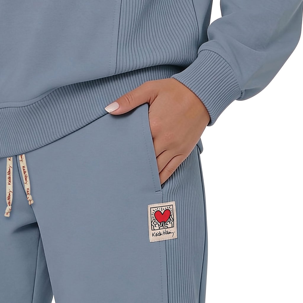 [color:blue] Keith Haring Women's Crew & Jogger Lounge Set - Blue - image 7