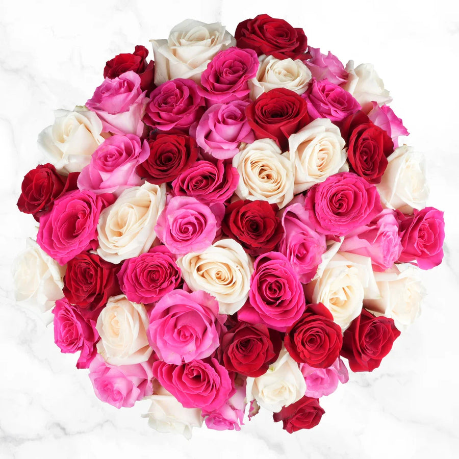 Valentine's Day Shades of Pink Roses Fresh Cut Floral, 50-stems
