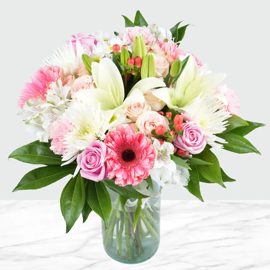 Valentines Day Love in Bloom Fresh Cut Floral Arrangement, 28-stems
