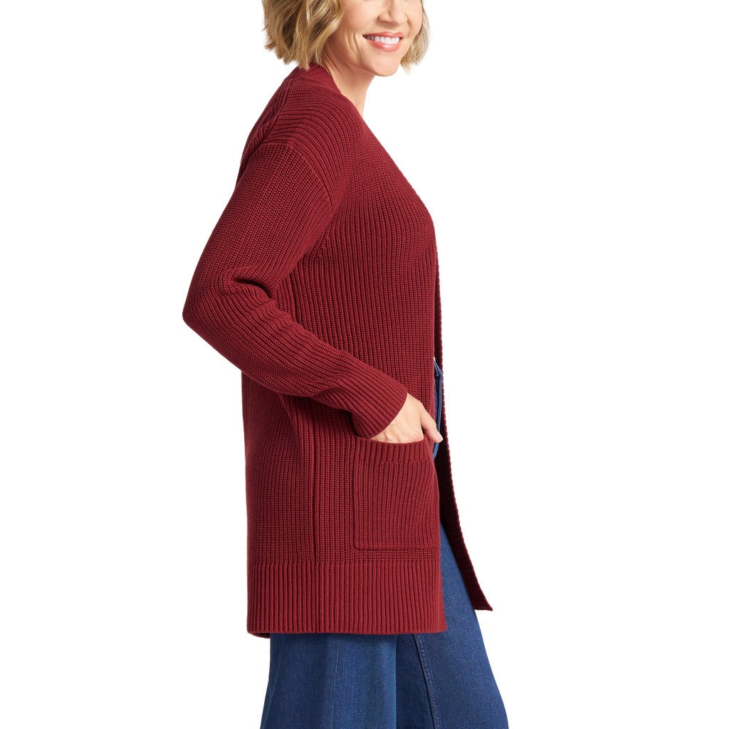 [color:red] Max & Mia Women's Cotton Cardigan - Red - image 10