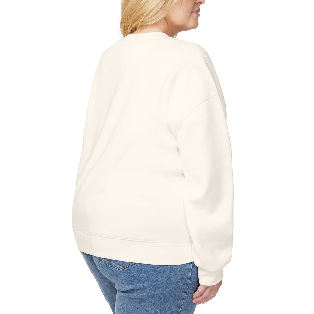 [color:cream] Esprit Women's Logo Fleece Crewneck - Cream - image 5