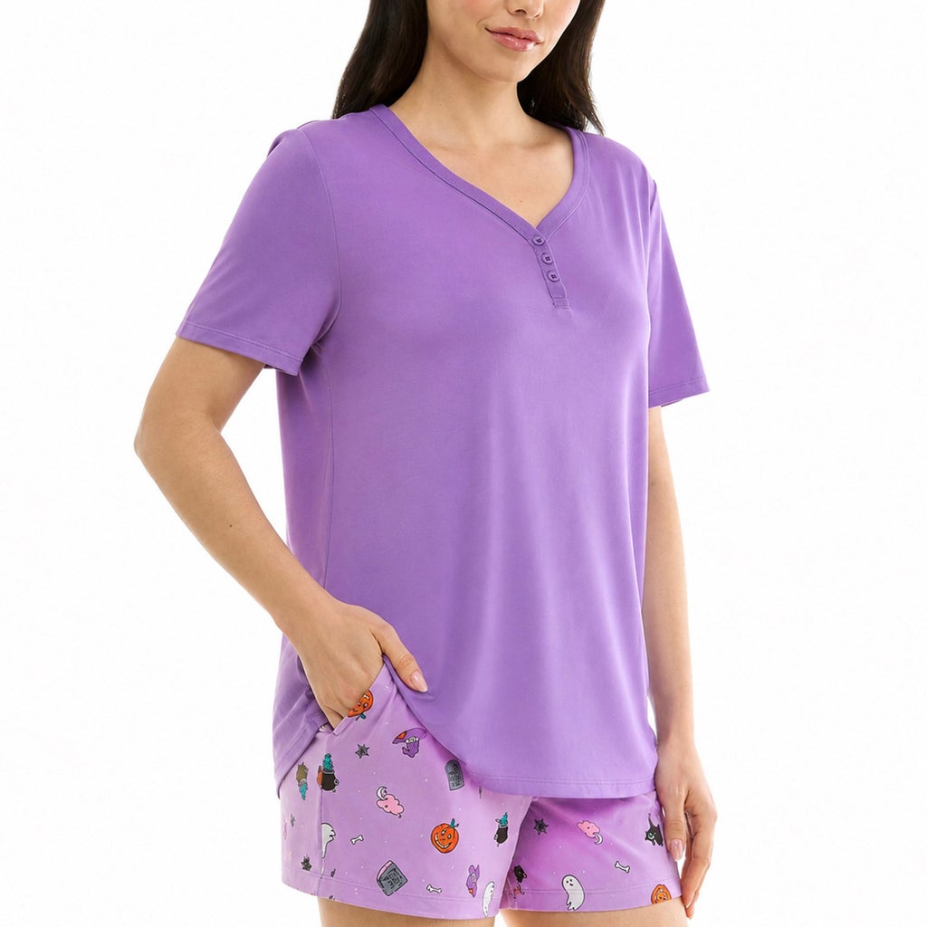 [color:purple] Jaclyn Women's Halloween 3-piece PJ Set - Purple - image 5