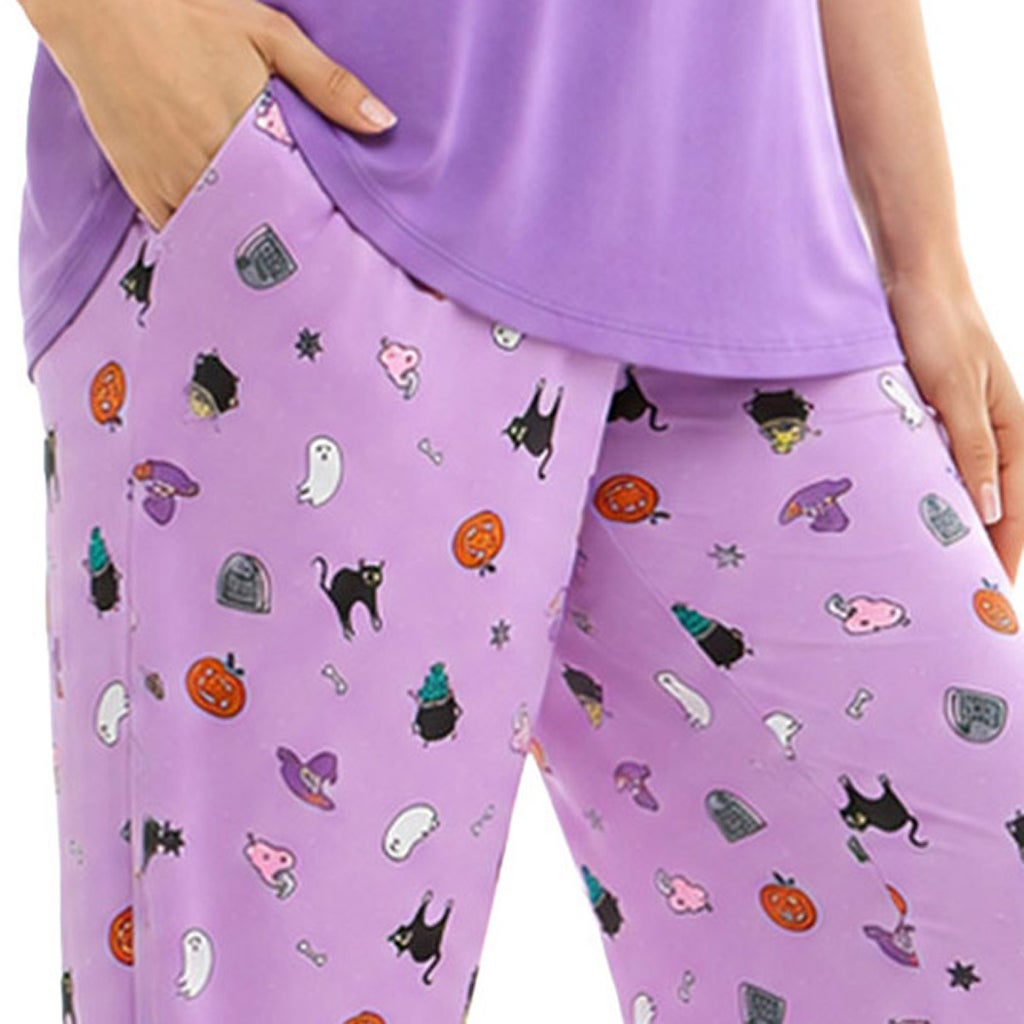 [color:purple] Jaclyn Women's Halloween 3-piece PJ Set - Purple - image 7