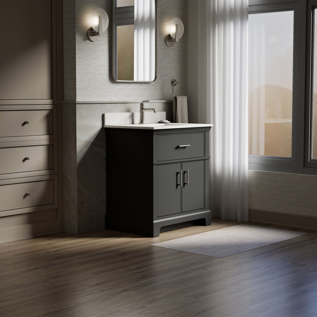 Kohler Chulton Bathroom Vanity with Sink and Quartz Top in Gray