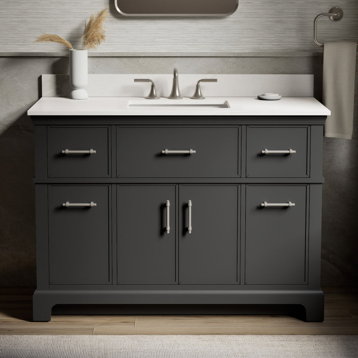 Kohler Chulton Bathroom Vanity with Sink and Quartz Top in Gray