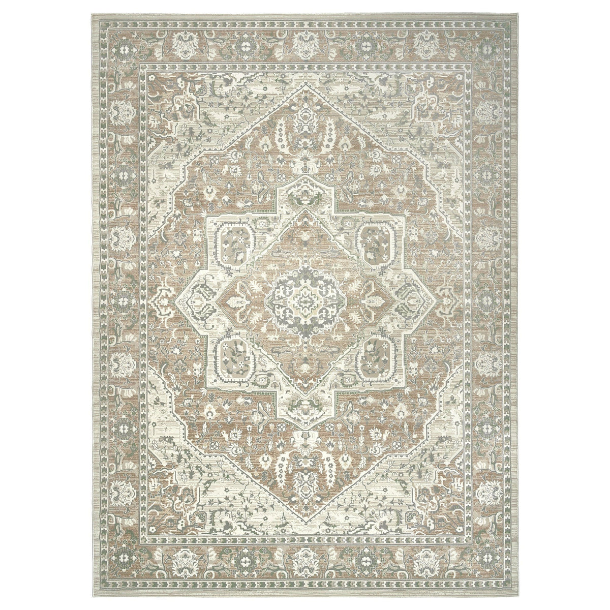 Sasha Area Rug, Adryan Beige Green, 6'6" x 9'