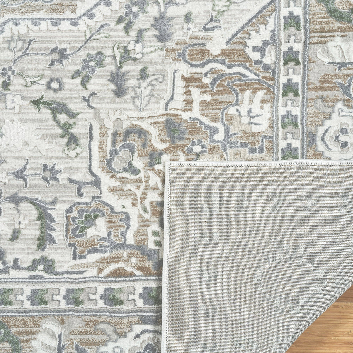 Sasha Area Rug, Adryan Beige Green, 5'3" x 7'