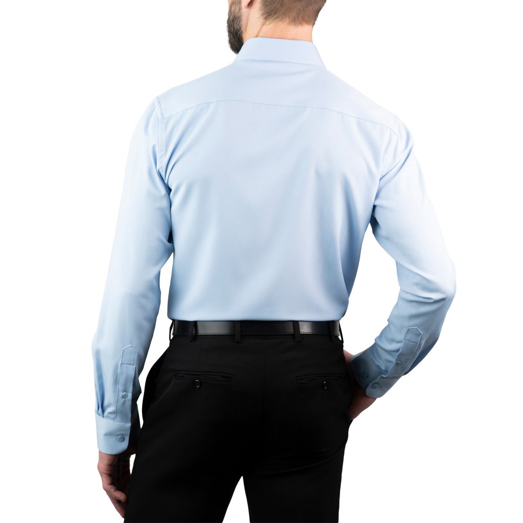 [color:light blue] Eddie Bauer Men's Button-Up Dress Shirt - Light Blue - image 2