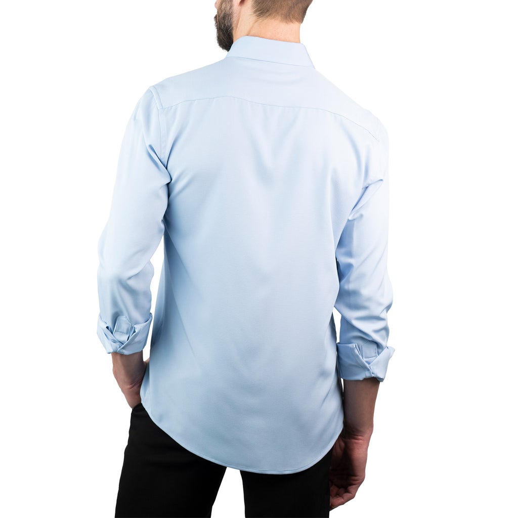 [color:light blue] Eddie Bauer Men's Button-Up Dress Shirt - Light Blue - image 4