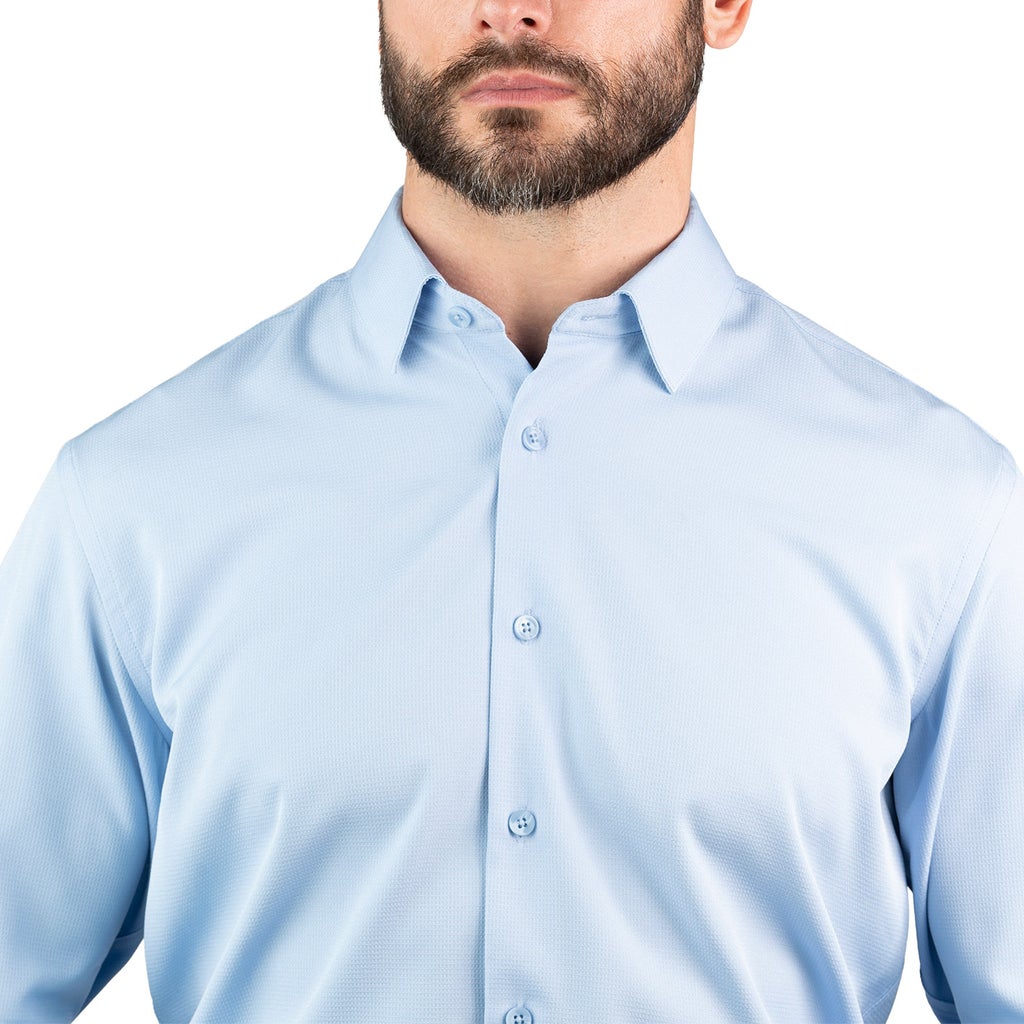 [color:light blue] Eddie Bauer Men's Button-Up Dress Shirt - Light Blue - image 5