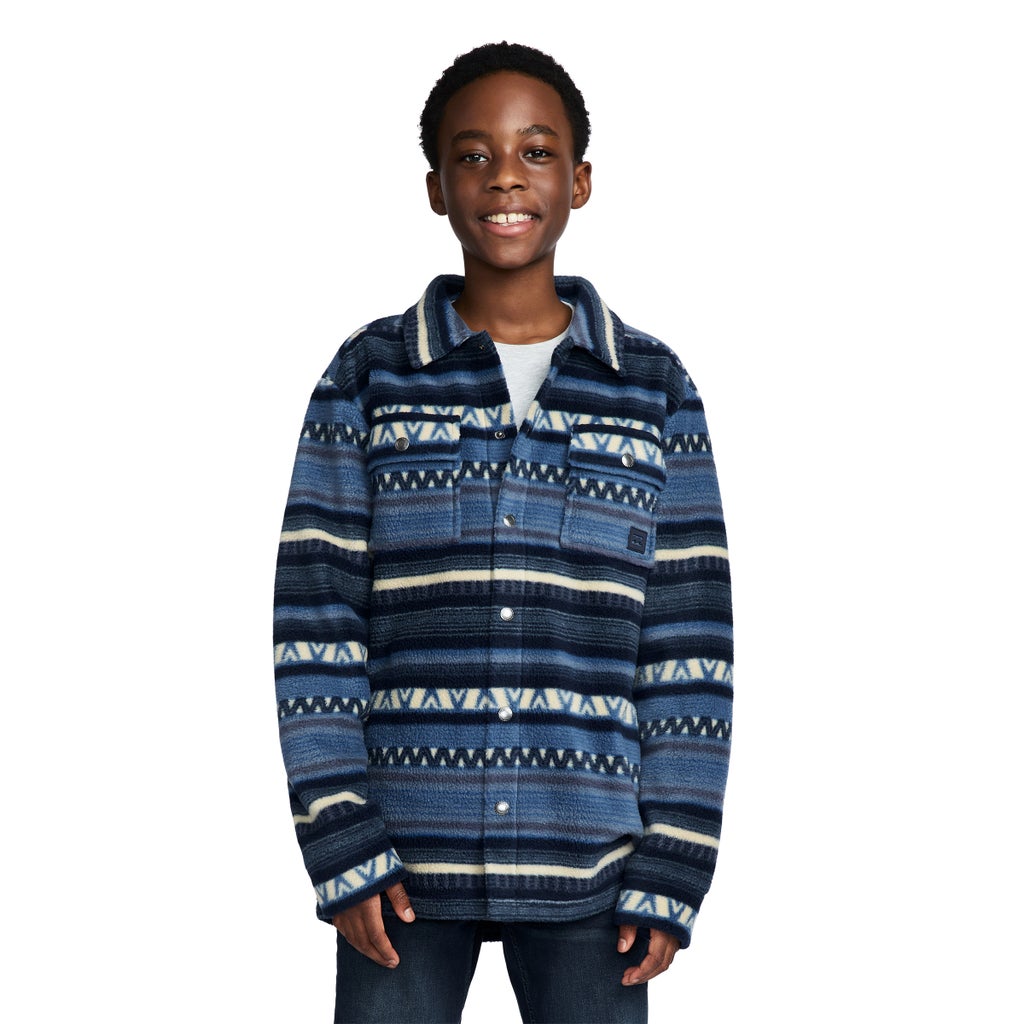[color:blue] Billabong Youth Fleece Shirt Jacket - Blue - image 1