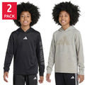 [color:black] adidas Youth 2-pack Hooded Tee - Black - image 1