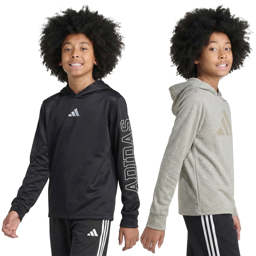 [color:black] adidas Youth 2-pack Hooded Tee - Black - image 2