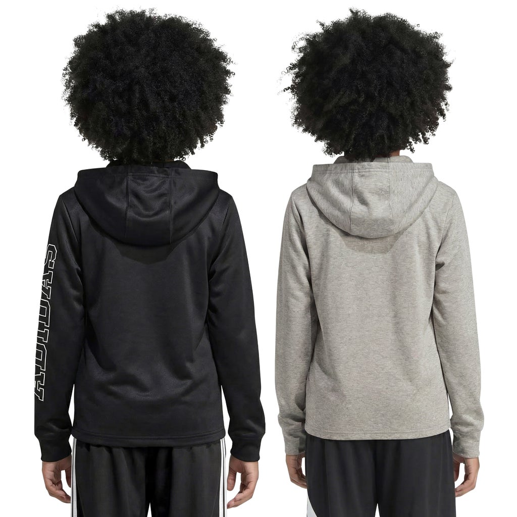 [color:black] adidas Youth 2-pack Hooded Tee - Black - image 4