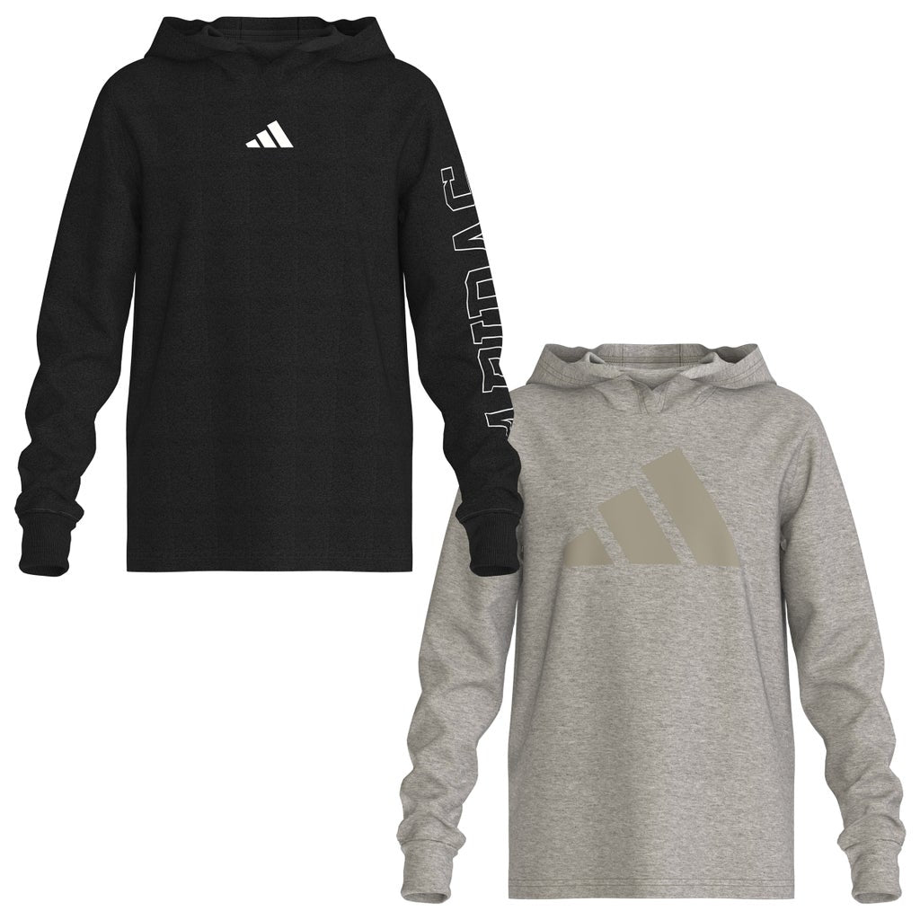 [color:black] adidas Youth 2-pack Hooded Tee - Black - image 7