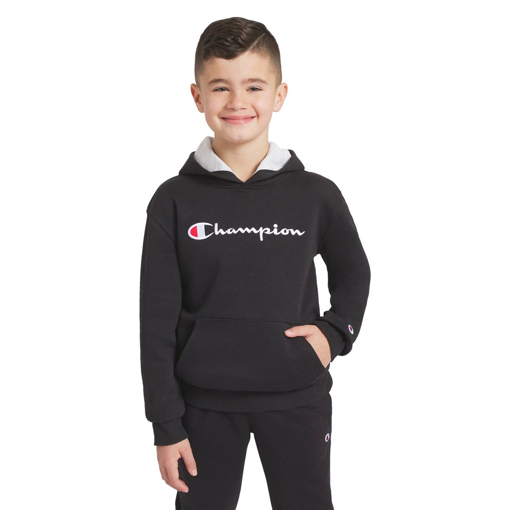 [color:black] Champion Youth Hoodie - Black - image 1