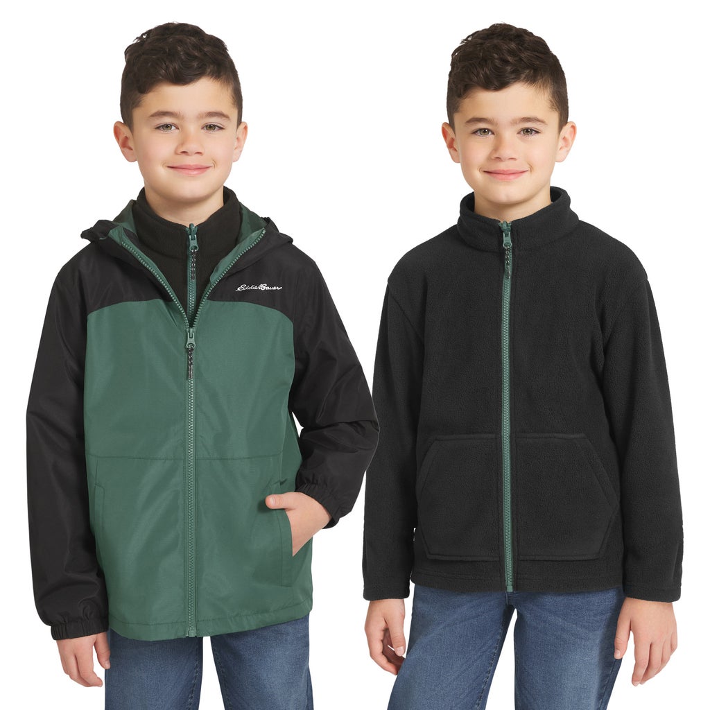 [color:black] Eddie Bauer Youth 3-in-1 Jacket - Black - image 1