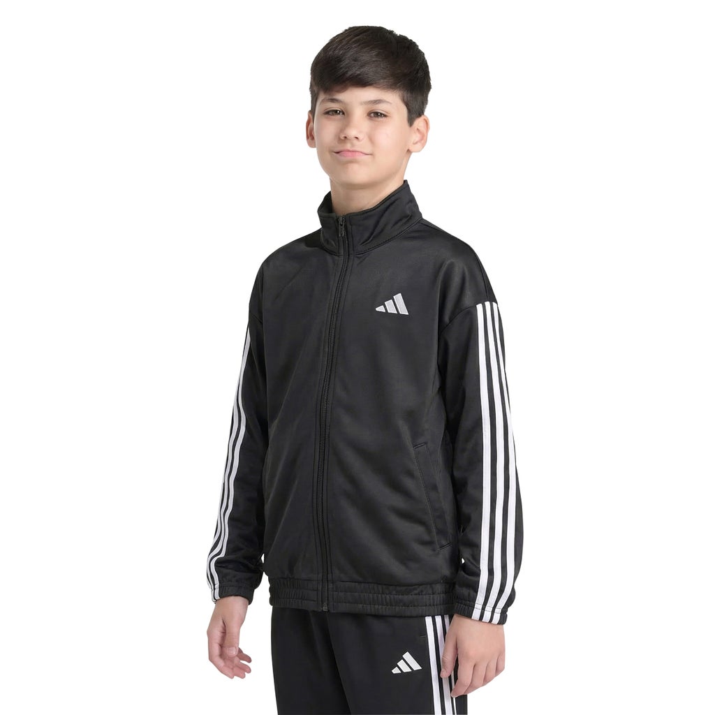 [color:black] adidas Youth Tricot Full Zip - Black - image 2
