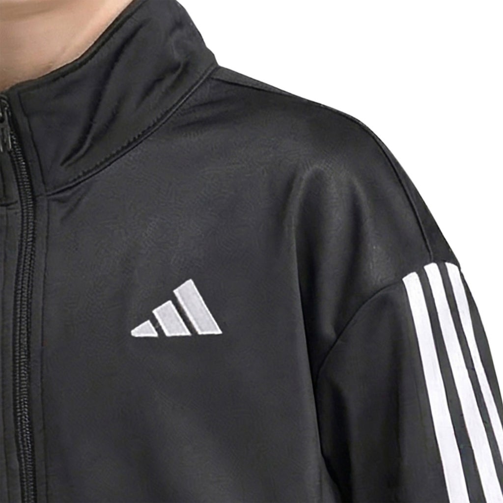 [color:black] adidas Youth Tricot Full Zip - Black - image 6