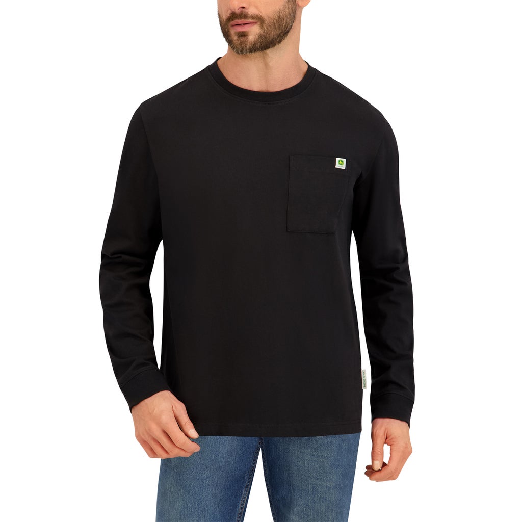 [color:black] John Deere Men's Long Sleeve Tee - Black - image 1